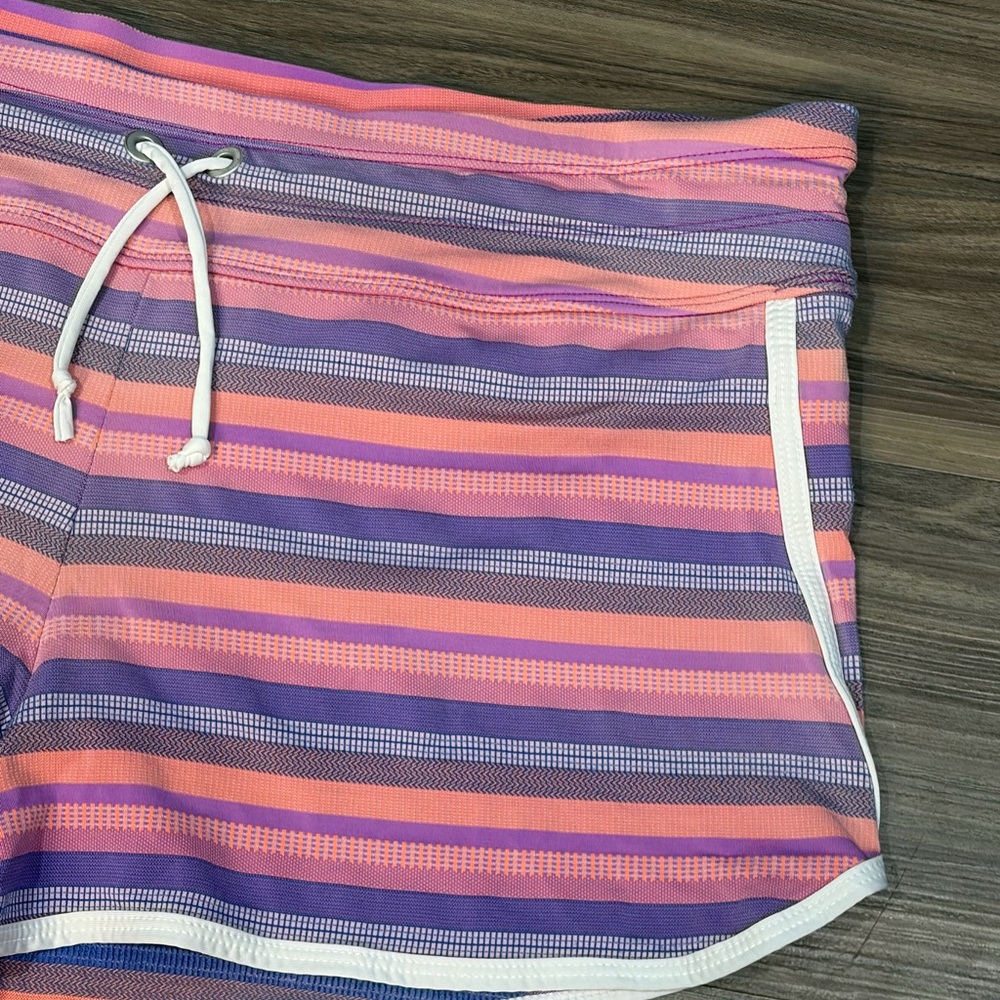 Athleta Pink Purple Striped Swim Drawstring Board Short Shorts Women Size XL - Picture 5 of 16